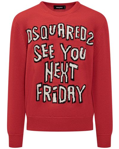 DSquared² Jacquard Sweater - Red
