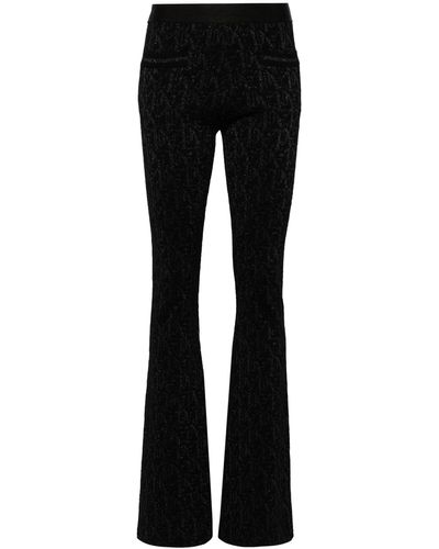 Palm Angels Monogram-Jacquard Knitted Trousers - Black