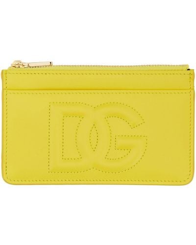 Dolce & Gabbana Leather Card Holder - Yellow