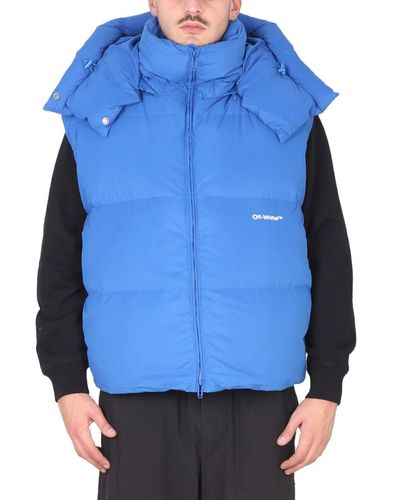 Off-White c/o Virgil Abloh Bounce Hooded Down Vest Blue