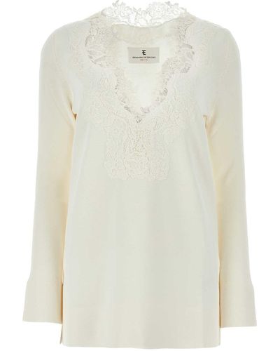 Ermanno Scervino Ivory Viscose Blend Sweater - White