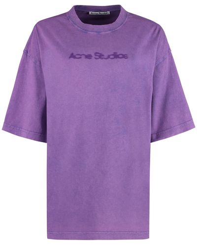 Acne Studios Logo Print T-Shirt - Purple