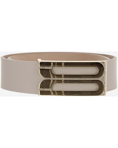 Victoria Beckham Jumbo Frame Leather Belt - White