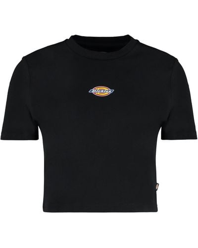 Dickies Maple Valley Logo Detail Cropped T-Shirt - Black