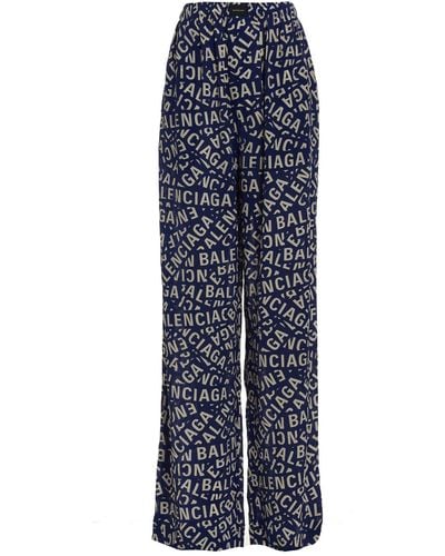 Balenciaga Bb Monogram Pajama Pants - Blue