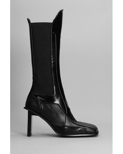 Trussardi High Heels Boots In Black Leather
