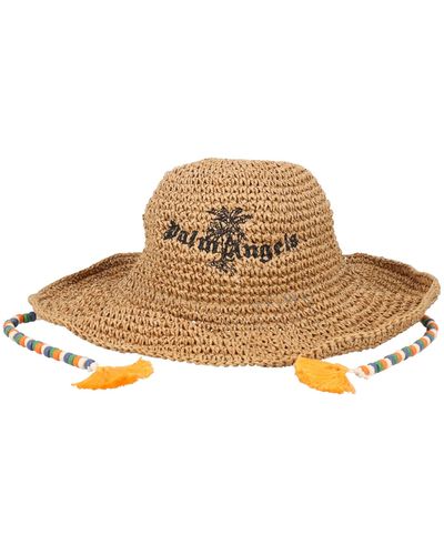 Palm Angels Island Rafia Hat - Women - Natural