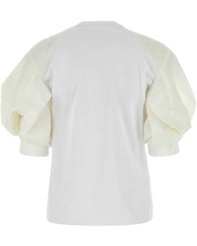 Sacai Nylon Insert T-shirt With - White