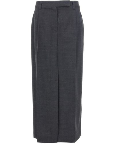 Brunello Cucinelli Pin Tuck Maxi Skirt - Grey