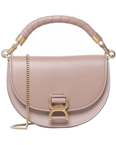 Chloé Bag With Flap And Marcie Chain - Pink