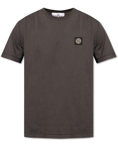 Stone Island T-shirt With Logo, - Gray