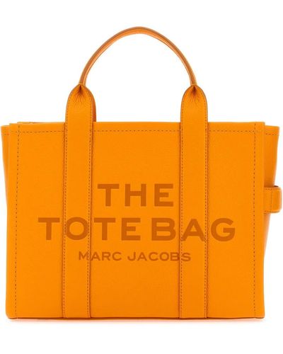 Marc Jacobs Leather Medium The Tote Bag Handbag - Orange