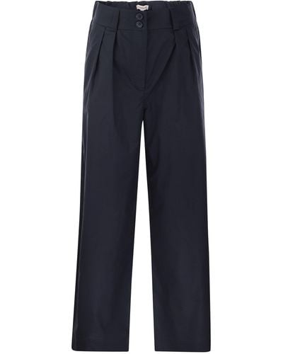 Woolrich Cotton Pleated Pants - Blue