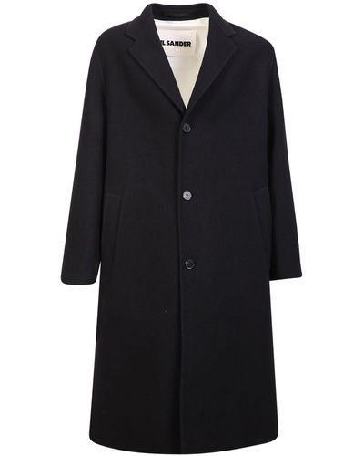 Jil Sander Blends Perfectly With Minimalism; This Wool Blend Coat Fully Reflects The Brand's Focus - Black