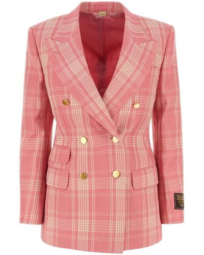 Gucci Checked Blazer - Pink