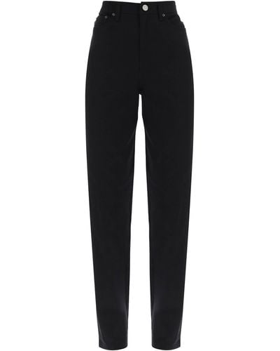 ROTATE BIRGER CHRISTENSEN Straight Jeans With Cristal Fringes - Black
