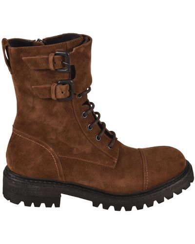 Roberto Del Carlo Take Kaleido Lace-Up Boots - Brown