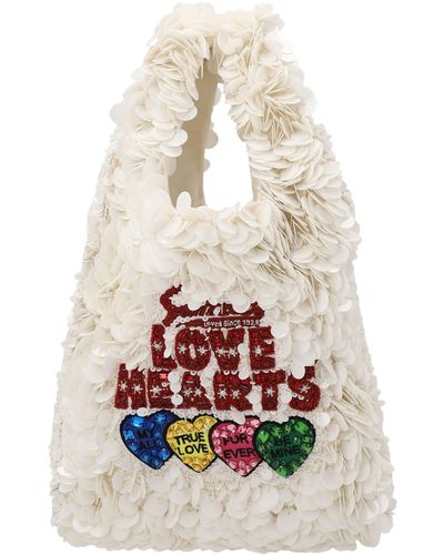 Anya Hindmarch Love Hearts Mini Tote Bag - White