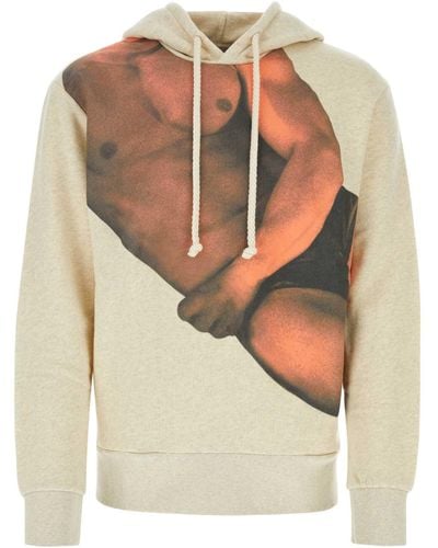 JW Anderson Melangã¨ Ivory Stretch Cotton Sweatshirt - Natural