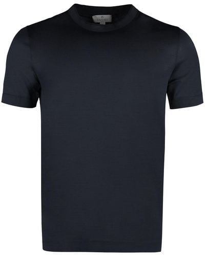 Canali Cotton Crew-Neck T-Shirt - Black