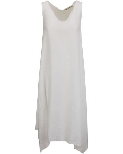Stefano Mortari Linen Dress With Side Tips - White