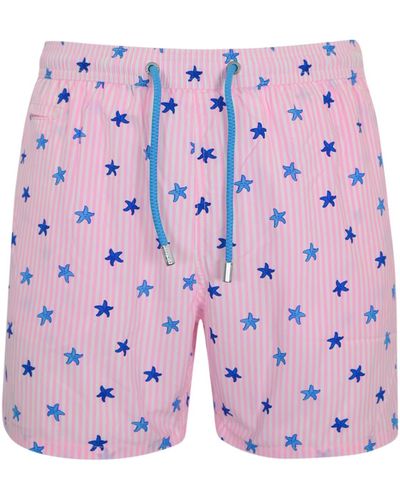 Mc2 Saint Barth Comfort Light Swimsuit With Starfish Print - Pink