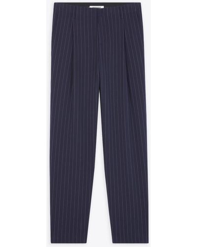 Maison Kitsuné Tailored Pleated Trousers Pinstriped Pleated Trousers - Blue