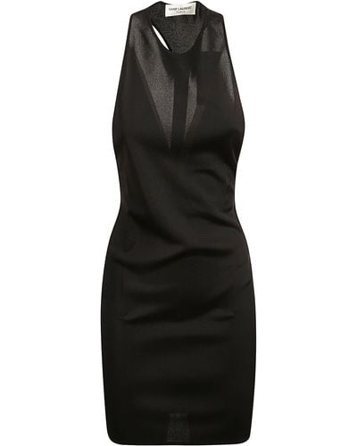 Saint Laurent Short-Length Sleeveless Dress - Black