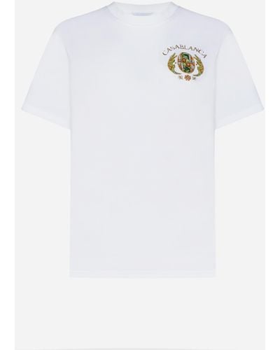Casablanca Joyaux Dafrique Tennis Club Cotton T-Shirt - White