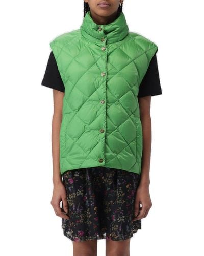 Max Mara The Cube Buttoned High Neck Jacket - Green