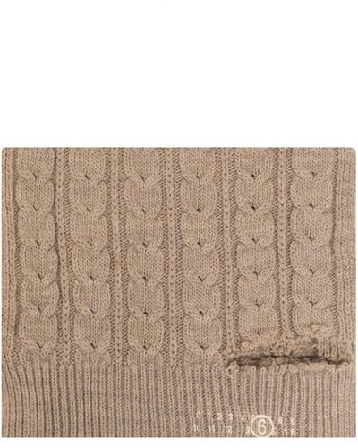 MM6 by Maison Martin Margiela Ribbed Scarf - Natural