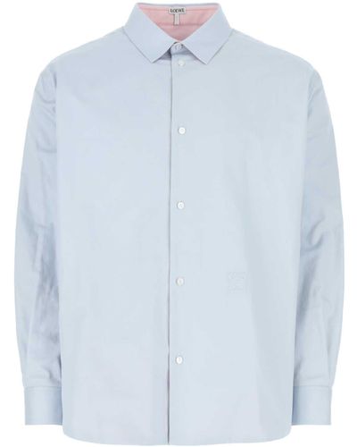 Loewe Light- Cotton Oversize Shirt - Blue