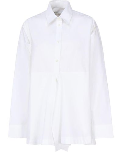 JW Anderson Draped Shirt With Peplum - White