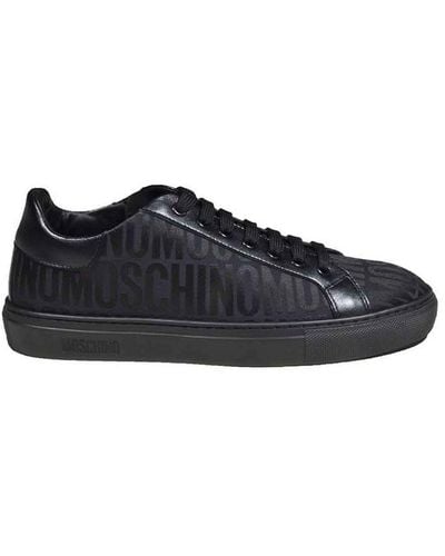 Moschino All-over Monogram Jacquard Lace-up Trainers - Black
