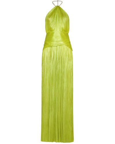 Maria Lucia Hohan Estera Silk Long Halter Dress - Green