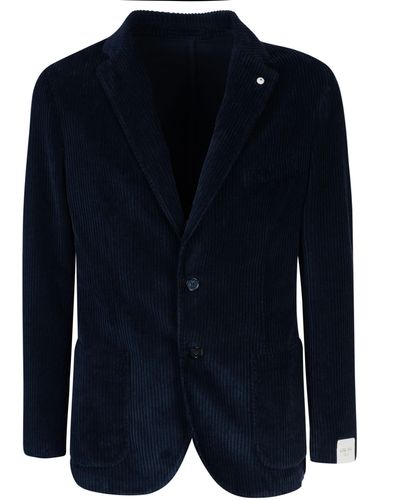 Luigi Bianchi Ribbed Blazer - Blue