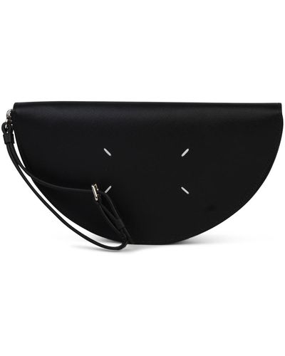 Maison Margiela Saffiano Leather Clutch Bag - Black