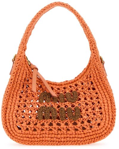 Miu Miu Crochet Handbag - Orange