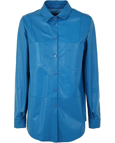 DROMe Leather Shirt - Blue