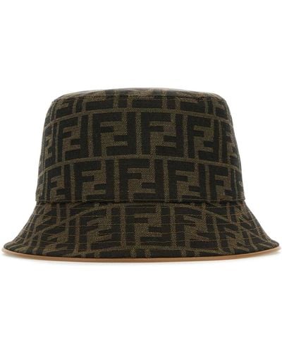 Fendi Embroidered Polyester Blend Bucket Hat - Green