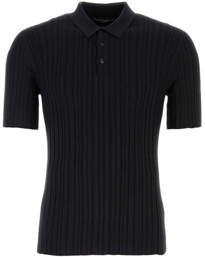 Dolce & Gabbana Silk Blend Polo Shirt - Black