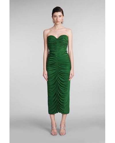 Costarellos Aveline Dress In Green Silk