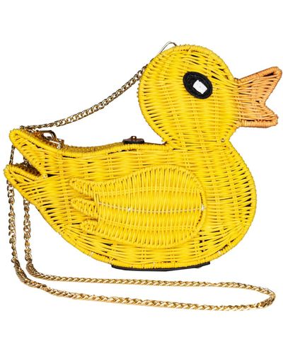 Mc2 Saint Barth Ducky Wicker Clutch - Yellow