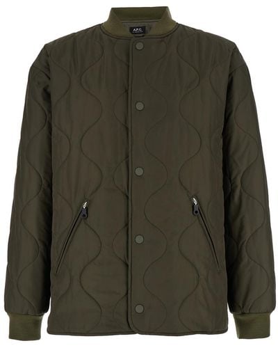A.P.C. Florent Military Jacket With Snap Buttons - Green