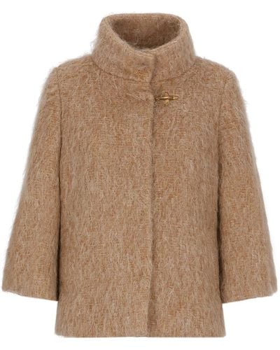 Fay Wool And Mohair Cape - Brown