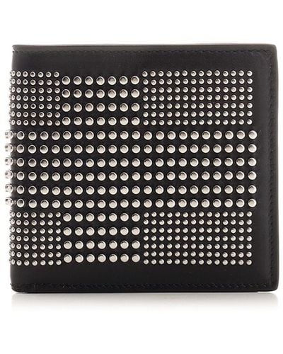 Alexander McQueen Black Leather Studded Wallet