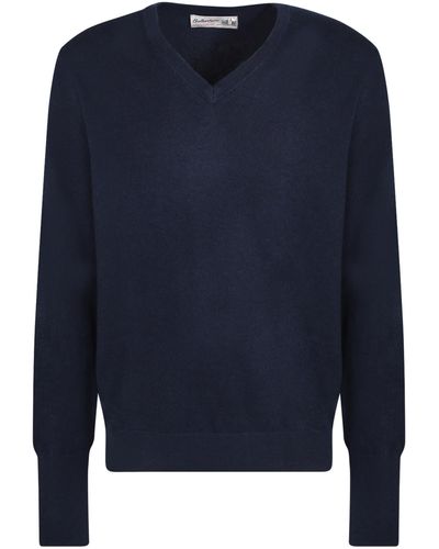 Ballantyne V-Neck Dark Sweater - Blue
