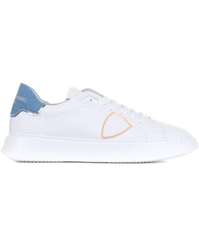 Philippe Model Leather Temple Sneaker - White