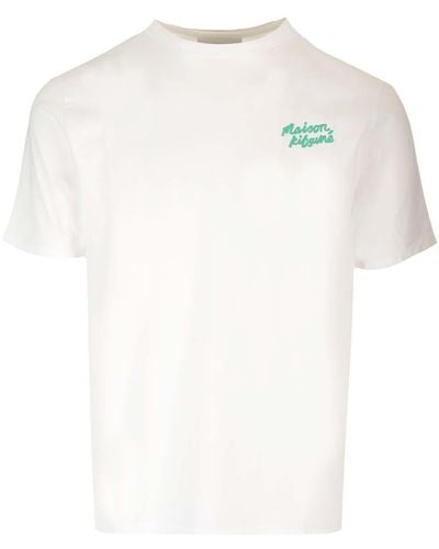 Maison Kitsuné White T-shirt With Logo