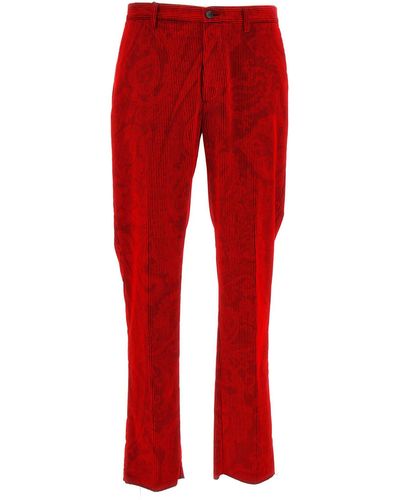 Etro Cotton Trousers - Red
